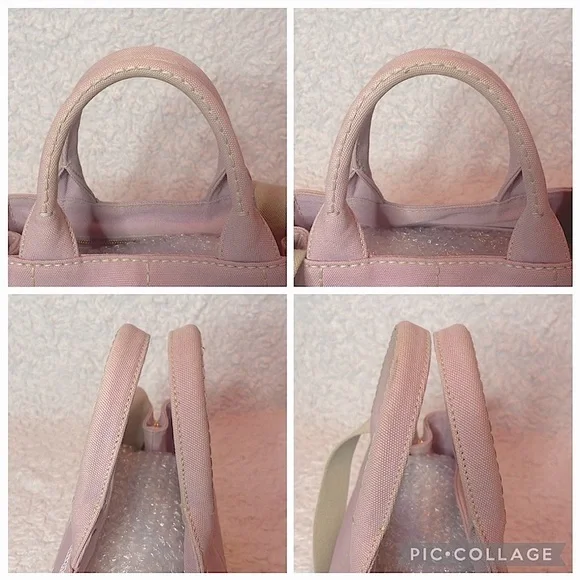 Prada Canapa RARE Light Pink Small Canvas Tote Shoulder Crossbody Bag w/ Strap